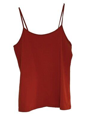 Spaghetti Strap Cami Tank Top Layering Cotton Blend XL (16-18) Rust